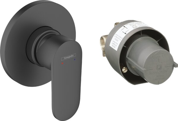 Hansgrohe Vernis Blend - Páková sprchová batéria pod omietku, sada s telesom, čierna matná 71663670