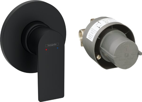 Hansgrohe Rebris E - Páková sprchová batéria, sada so základným telesom, čierna matná 72658670