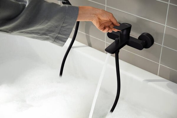 Hansgrohe Rebris E - Páková vaňová batéria na stenu, čierna matná 72450670