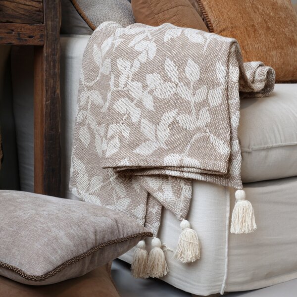Prehoz z recyklovanej bavlny Aix Latte/Cream 130 × 150 cm