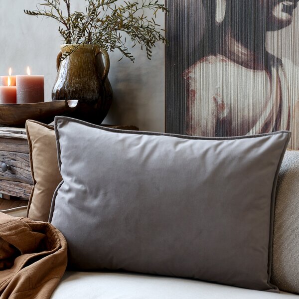 Sametový obal na vankúš Aix Thunder Grey 50 × 70 cm