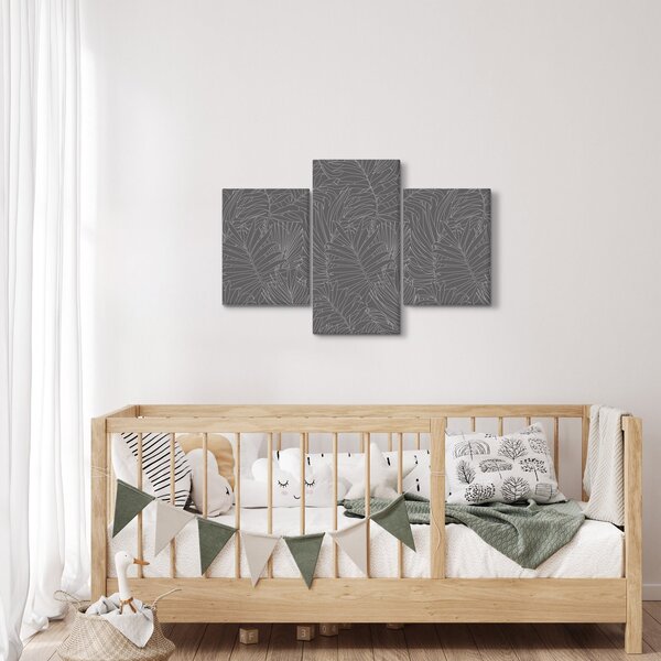 Obraz - Šedé palmové listy (90x60 cm)