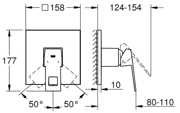 GROHE Eurocube - Páková sprchová batéria, chróm 24061000