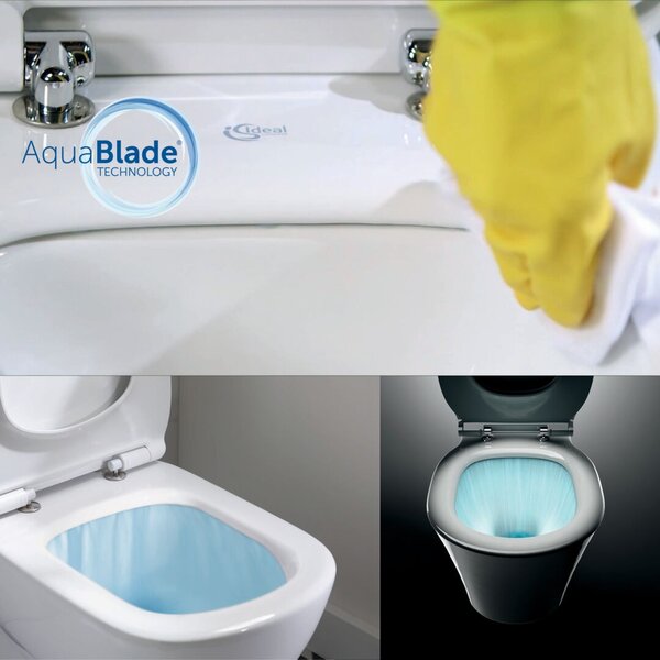 Ideal Standard Tesi WC Set - Závesné WC AQUABLADE s inštalačným systémom ProSys, ovládacie tlačidlo chróm, sedátko so SoftClose