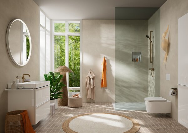 Hansgrohe Pulsify Select S - Ručná sprcha 105 3jet Relaxation EcoSmart, kartáčovaný bronz 24111140