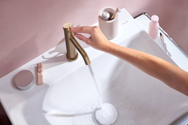 Hansgrohe Tecturis S - Páková umývadlová batéria 110 EcoSmart+ bez odtokovej súpravy, kartáčovaný bronz 73311140