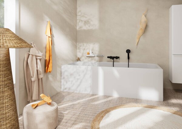 Hansgrohe Tecturis S - Páková vaňová batéria nástenná, čierna matná 73422670