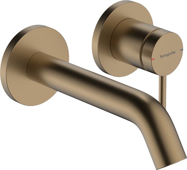 Hansgrohe Tecturis S - Páková umývadlová batéria EcoSmart+ pod omietku s výtokom 165 mm, kartáčovaný bronz 73350140