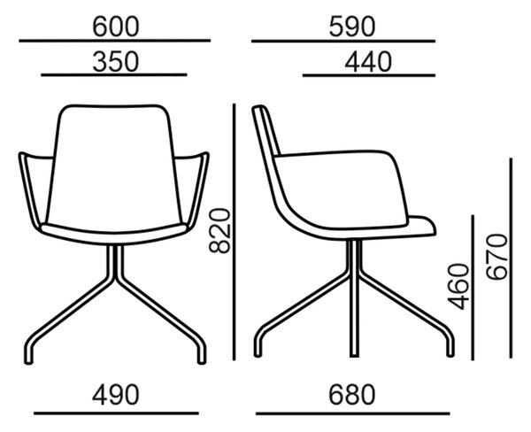 RIM - Stolička s podrúčkami EDGE ED 4202.031