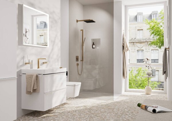 Hansgrohe Pulsify E - Hlavová sprcha 260 1jet + sprchové rameno 390 mm, kartáčovaný bronz 24330140+24337140