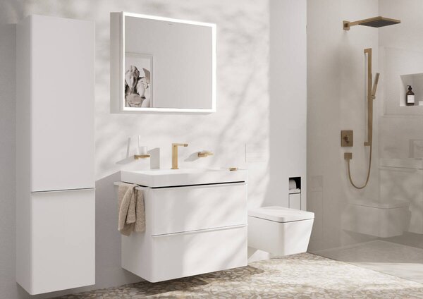 Hansgrohe Pulsify E - Hlavová sprcha 260 1jet + sprchové rameno 390 mm, kartáčovaný bronz 24330140+24337140