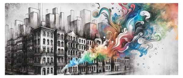 Obraz - Priemyselný život (120x50 cm)