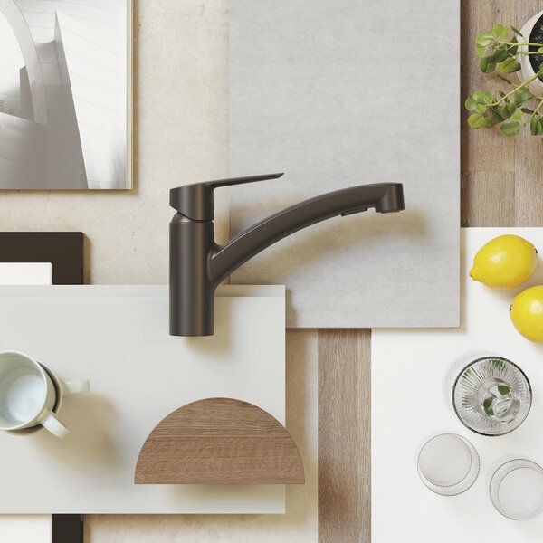 GROHE Start - Páková drezová batéria s výsuvnou sprchou, čierna matná 303072431