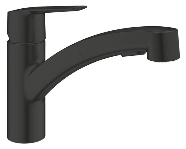GROHE Start - Páková drezová batéria s výsuvnou sprchou, čierna matná 303072431