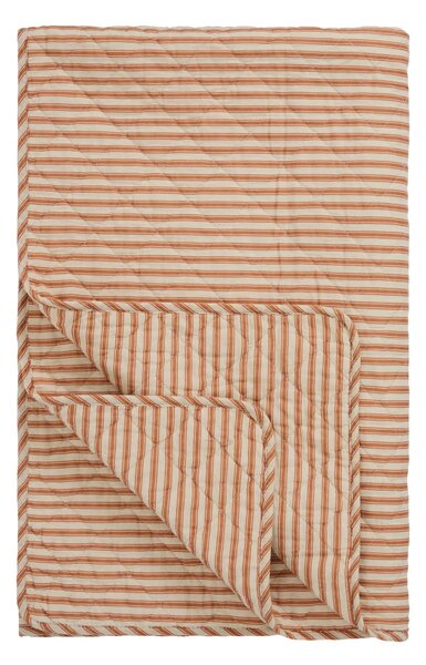 Prešívaný prehoz Sand / Sienna stripes 130 × 180 cm