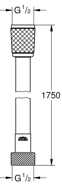 GROHE VitalioFlex Trend - Sprchová hadica 1750 mm, čierna matná 287422432