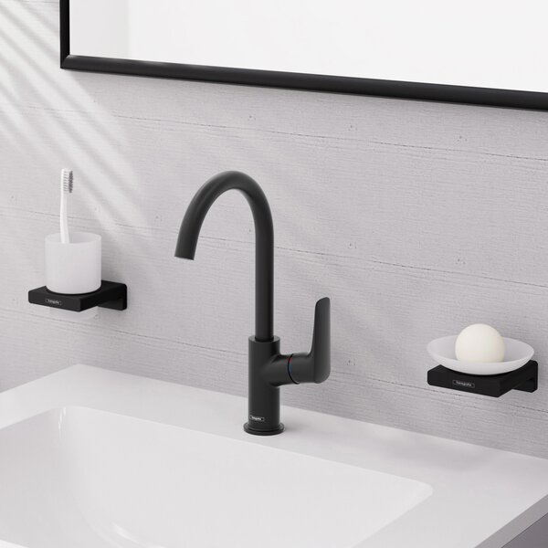 Hansgrohe Logis - Umývadlová batéria 210 bez odtokovej súpravy s otočným výtokom, čierna matná 71131670