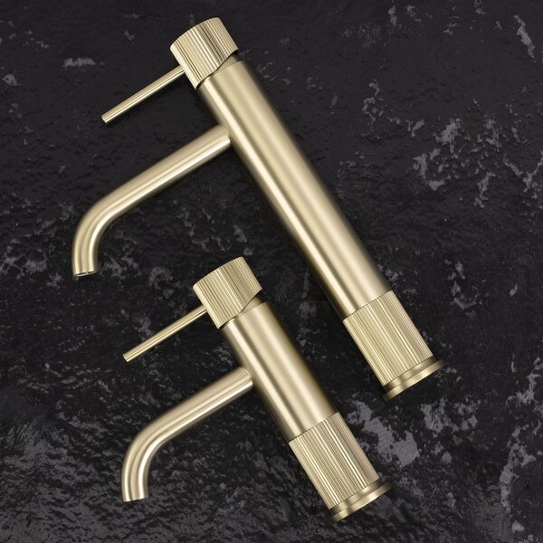Kúpeľňová batéria Rea Lungo Stripe Brush Gold