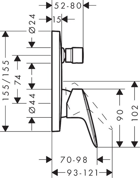 Hansgrohe Logis - Vaňová batéria pod omietku, čierna matná 71405670