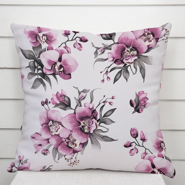 Biante Bavlnená obliečka na vankúš Sandra SA-623 Lila orchidey na bielom 30 x 50 cm