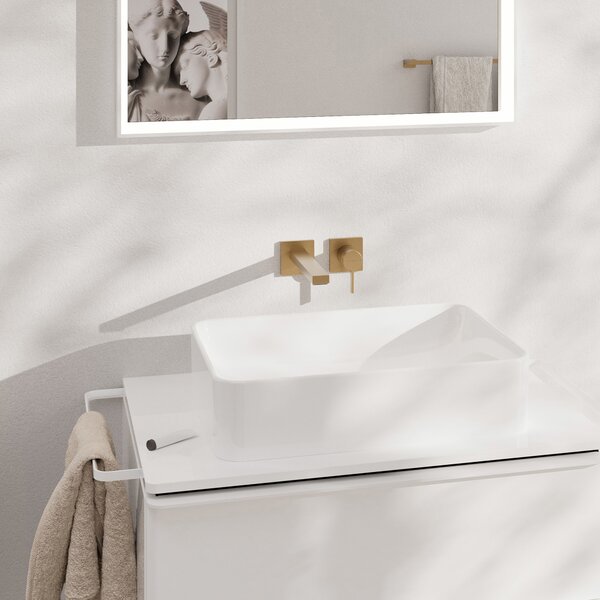 Hansgrohe Tecturis E - Páková umývadlová batéria EcoSmart+ pod omietku s výtokom 225 mm, kartáčovaný bronz 73051140