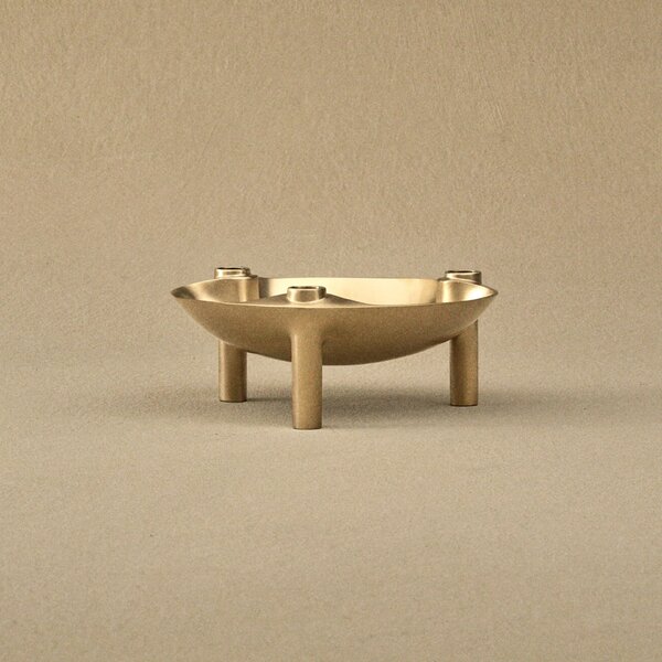Designová miska so svietnikmi STOFF Nagel Brushed Brass