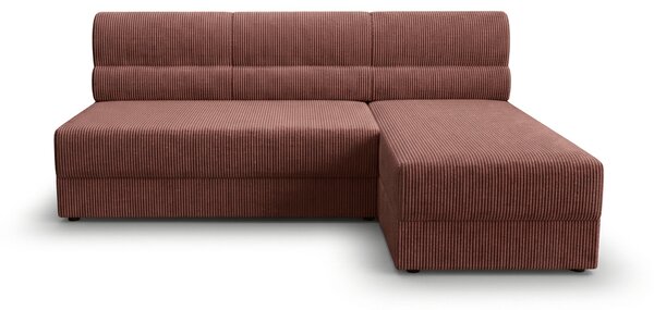 Rozkladacia obojstranná sedacia súprava do L TAVERO SLIM 201x140 cm, tmavoružová