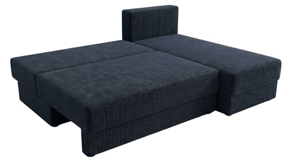 Rozkladacia obojstranná sedacia súprava do L TAVERO SLIM 201x140 cm, tmavomodrá