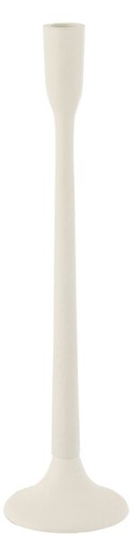 Biely antik kovový svietnik na úzku sviečku Leo Matt L - Ø 10*41 cm - J-Line by Jolipa
