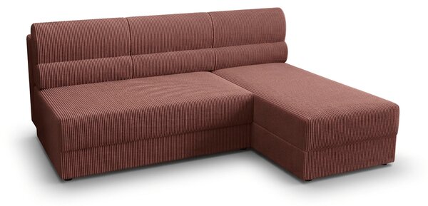 Rozkladacia obojstranná sedacia súprava do L TAVERO SLIM 201x140 cm, tmavoružová