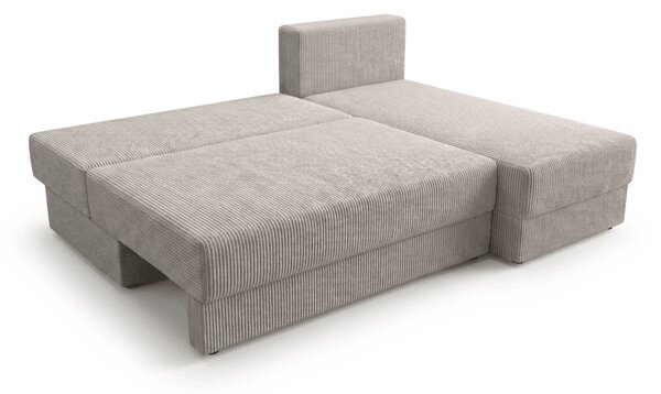 Rozkladacia obojstranná sedacia súprava do L TAVERO SLIM 201x140 cm, svetlobéžová