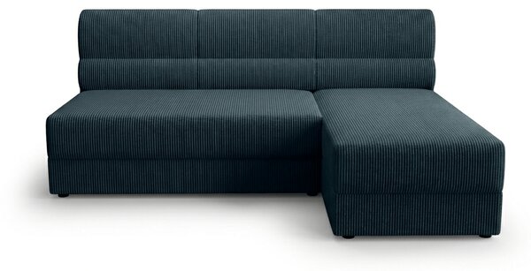 Rozkladacia obojstranná sedacia súprava do L TAVERO SLIM 201x140 cm, tmavomodrá