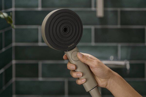 Hansgrohe Pulsify Planet Edition - Ručná sprcha 105 3jet Relaxation EcoSmart+ Select, béžová (recyklované) 26077210