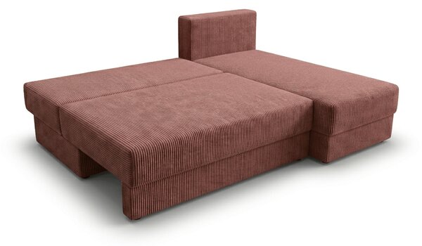 Rozkladacia obojstranná sedacia súprava do L TAVERO SLIM 201x140 cm, tmavoružová