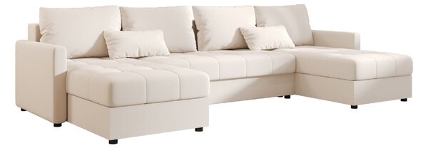 Rozkladacia sedacia súprava do U VENORIA 285x146 cm, krémová + 2 vankúšiky ZDARMA