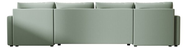 Rozkladacia sedacia súprava do U VENORIA 285x146 cm, svetlozelená + 2 vankúšiky ZDARMA
