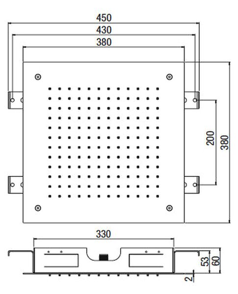 Alpi Idroterapia - Hlavová sprcha 380x380 mm na zabudovanie, chróm SF096ACR