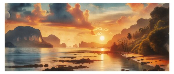 Obraz - Pohľad z pláže (120x50 cm)