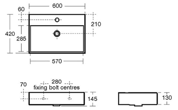 Ideal Standard Strada - Umývadlo 600x420 mm, s prepadom, biela K077801