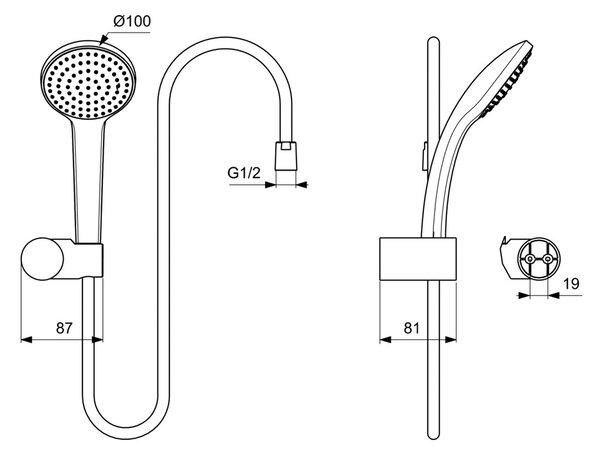 Ideal Standard Idealrain Soft - Sprchový set s 1 prúdom, chróm B9451AA