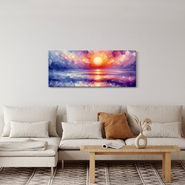 Obraz - Farebný umelecký západ slnka (120x50 cm)