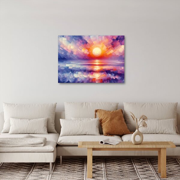 Obraz - Farebný umelecký západ slnka (70x50 cm)