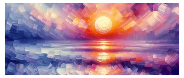 Obraz - Farebný umelecký západ slnka (120x50 cm)