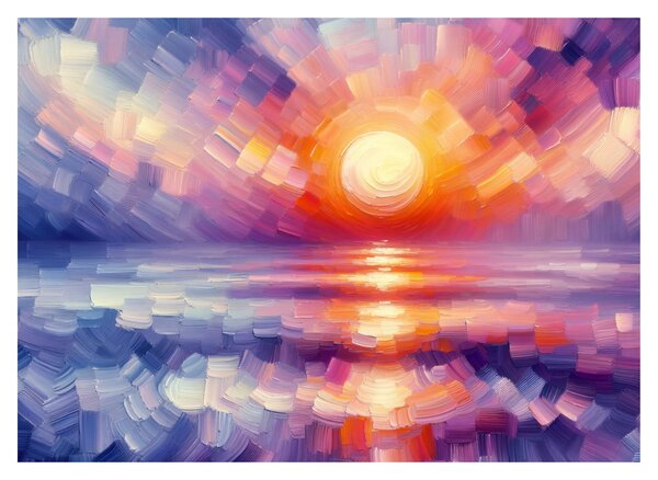 Obraz - Farebný umelecký západ slnka (70x50 cm)