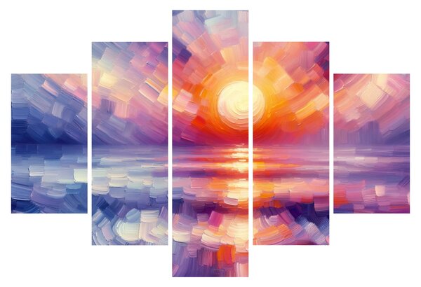 Obraz - Farebný umelecký západ slnka (150x105 cm)