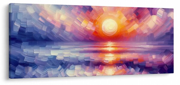 Obraz - Farebný umelecký západ slnka (120x50 cm)