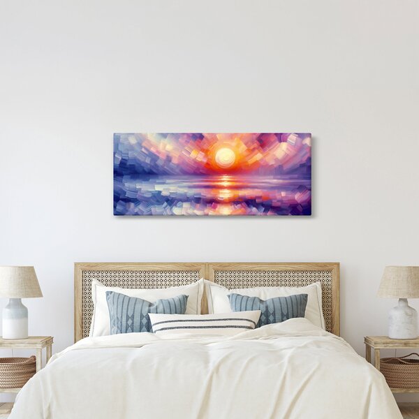 Obraz - Farebný umelecký západ slnka (120x50 cm)