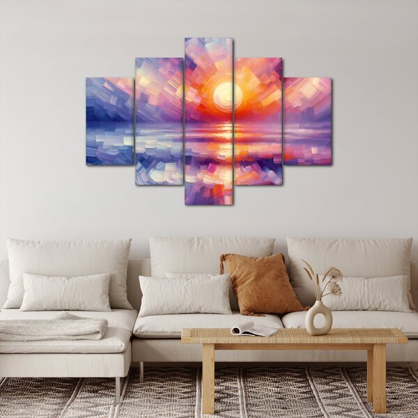 Obraz - Farebný umelecký západ slnka (150x105 cm)