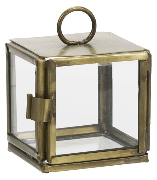 Sklenená mini krabička Clear/Antique Brass
