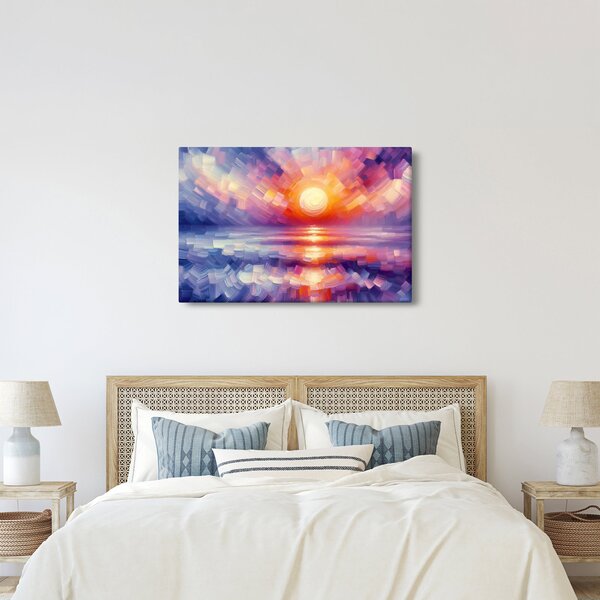 Obraz - Farebný umelecký západ slnka (90x60 cm)